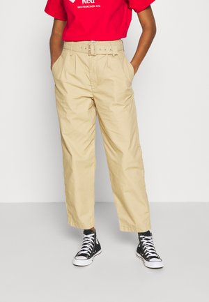 TAILOR HIGH LOOSE TAPER - Broek - beige