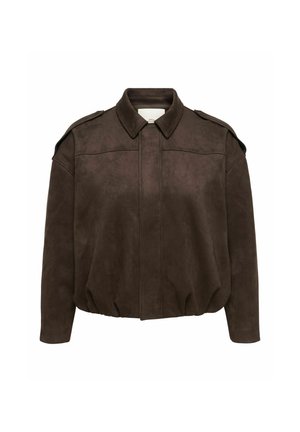 ONLY Carmakoma, BOMBER JACKET CARMOON-STINA BOMBER JACKET - Giacca in similpelle - chocolate torte
