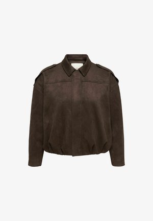 ONLY Carmakoma, BOMBER JACKET CARMOON-STINA BOMBER JACKET - Kunstlederjacke - chocolate torte