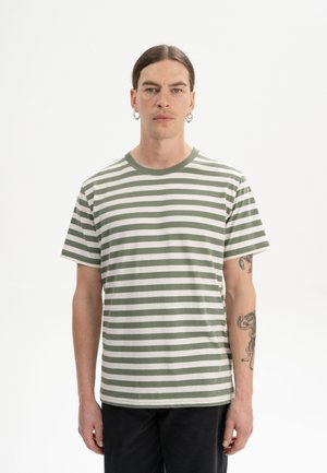 SADHIL - T-Shirt basic - thymian gestreift