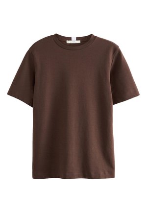 Next, HEAVYWEIGHT SHORT SLEEVE CREW NECK STANDARD - T-shirt con stampa - chocolate brown