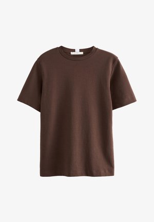 Next, HEAVYWEIGHT SHORT SLEEVE CREW NECK STANDARD - T-shirt con stampa - chocolate brown
