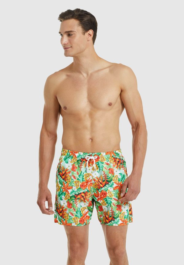 Badeshorts - orange tropic print