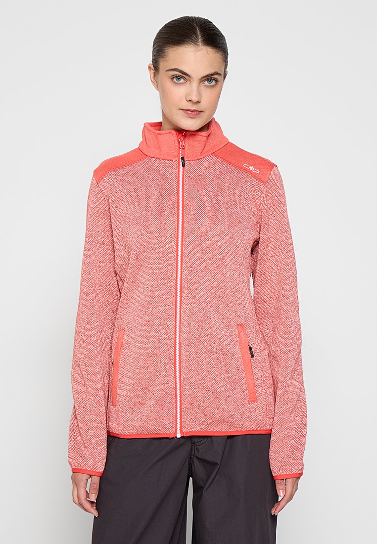 CMP Sweater met rits koraalrood