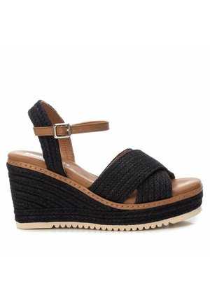 CUÑA YUTE  - Sandali con zeppa - black
