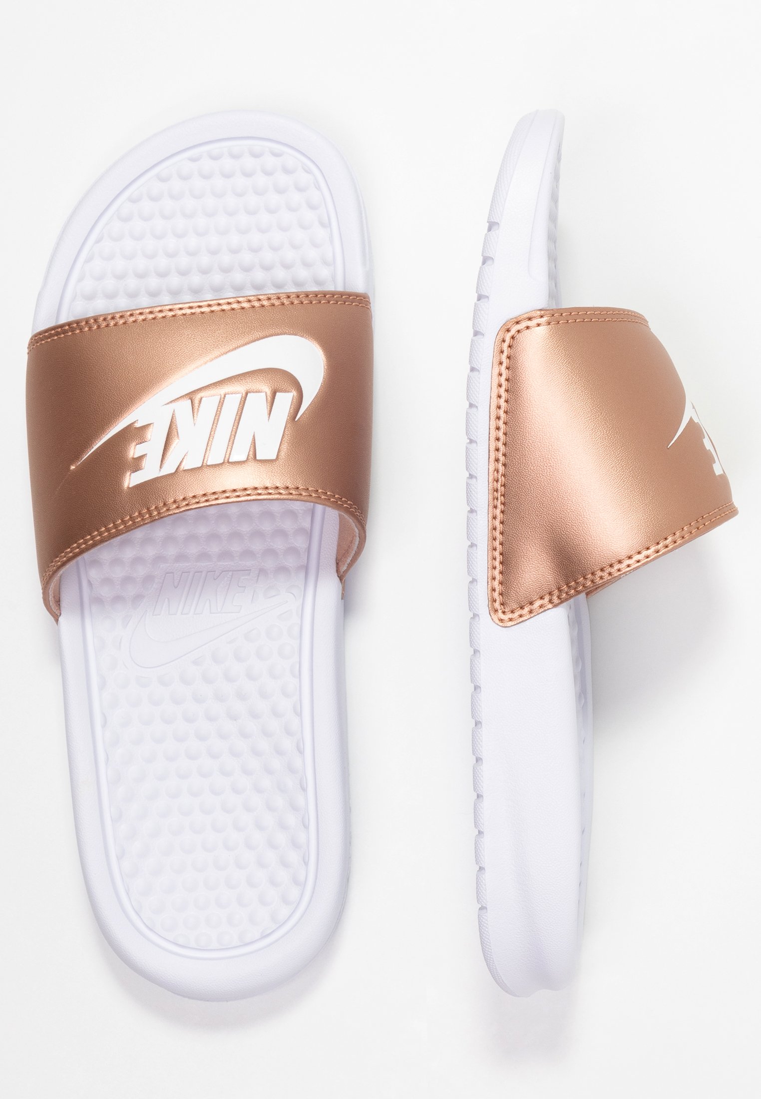 metallic nike slides