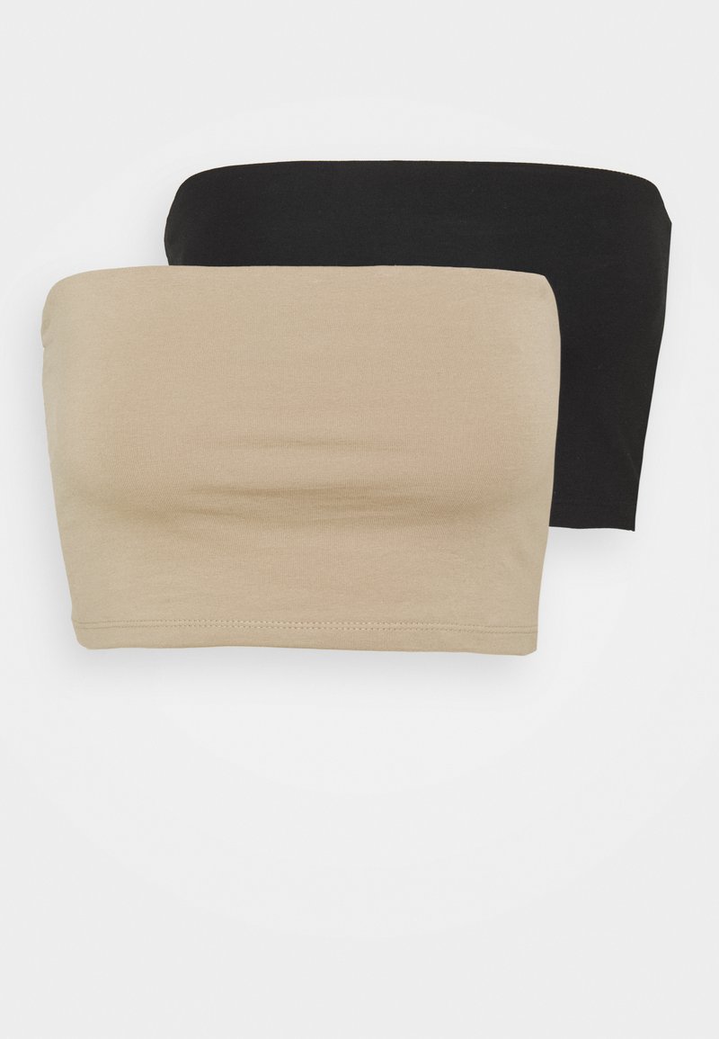 Gina Tricot MILA BANDEAU 2 PACK - Top - black/crockey