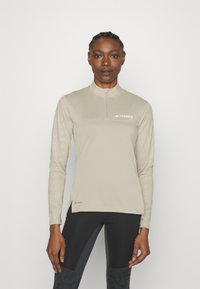 Adidas Terrex TERREX MULTI HALF ZIP LONGSLEEVE TEE - Langærmet T-shirt - beige