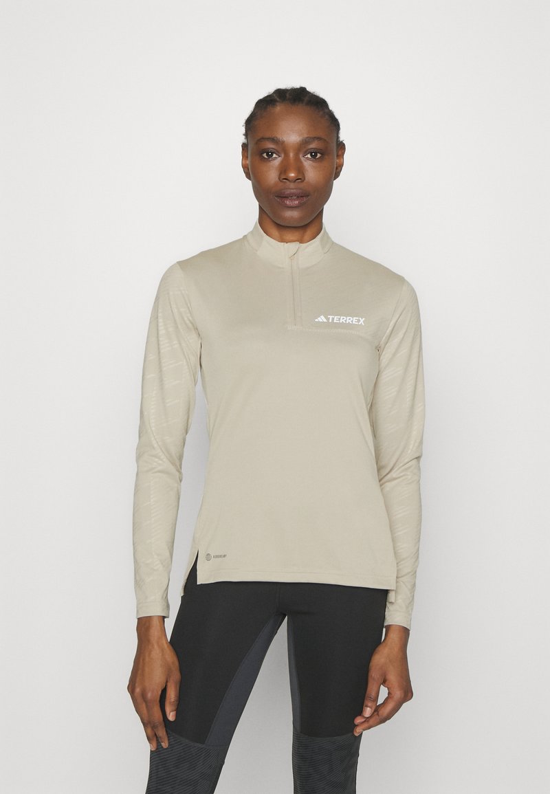 Adidas Terrex TERREX MULTI HALF ZIP LONGSLEEVE TEE - Langærmet T-shirt - beige