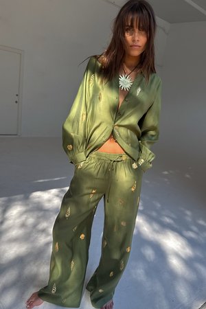 Never Fully Dressed Blusa com botões - green