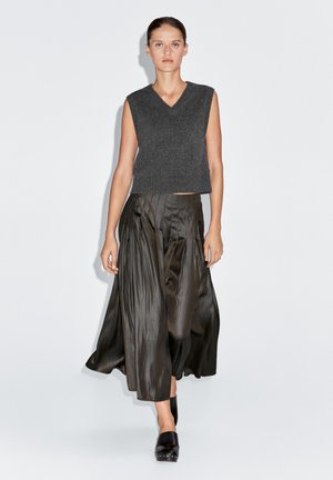 Massimo Dutti Plooirok - mottled dark green