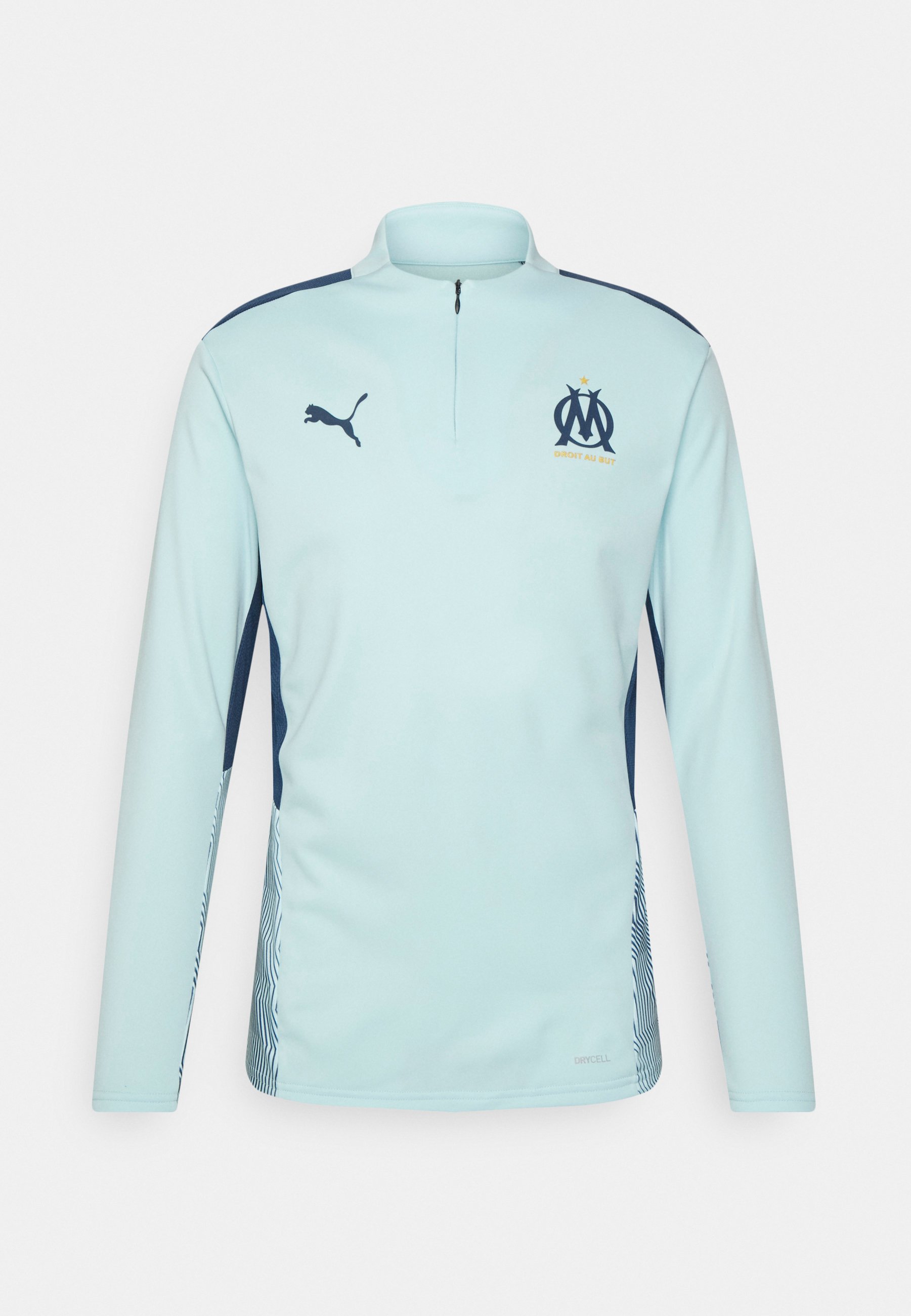 Puma OLYMPIQUE MARSEILLE TRAINING 1/4 ZIP - Long sleeved top - blue  glow-dark denim/blue - Zalando.co.uk