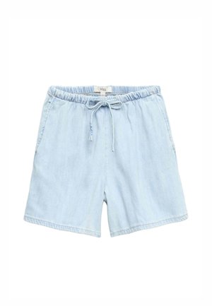 Lyseblå denimshorts med elastisk taljebånd og snøre, sidelommer og en afslappet pasform.
