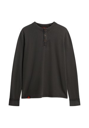 Superdry & Co VINTAGE TEXTURED GRANDAD  - Langærmet T-shirt - washed black