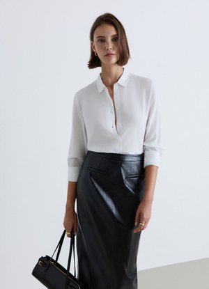 Calliope, CAMICIA TINTA UNITA - Chemisier - bianco ottico