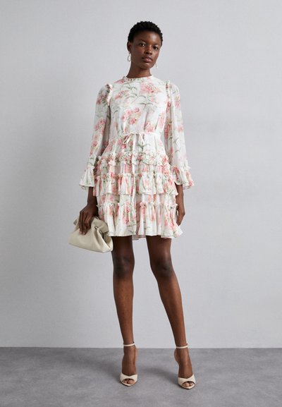 Needle & Thread SUMMER POSY ROUND NECK MICRO MINI DRESS 2 IN 1 - Robe de soirée - moonshine/coral