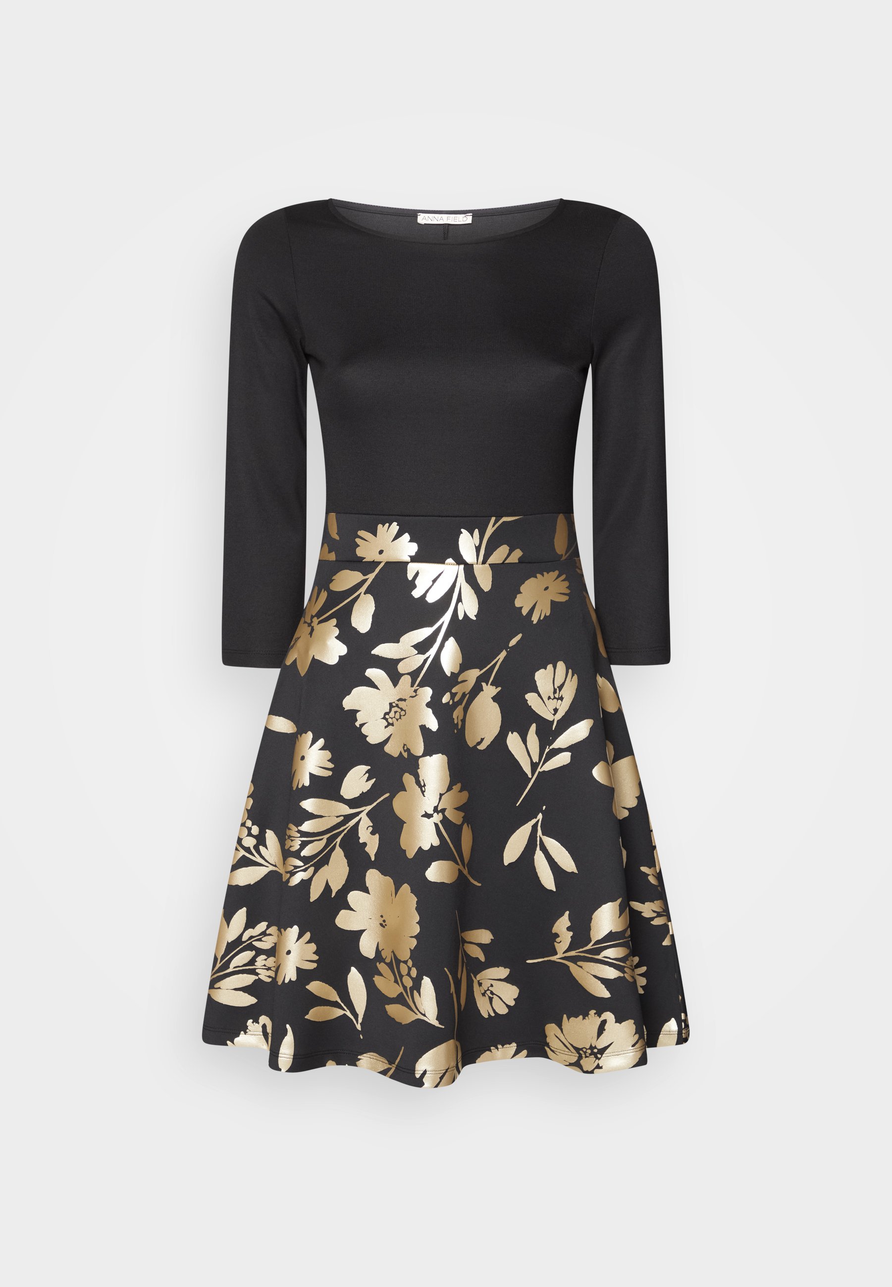 Anna Field Jerseyjurk - black gold/zwart - Zalando.nl