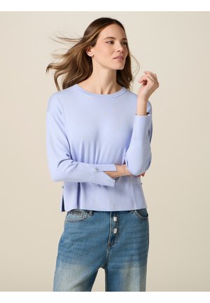 CON BOTTONI GIOIELLO - Maglione - azzurro