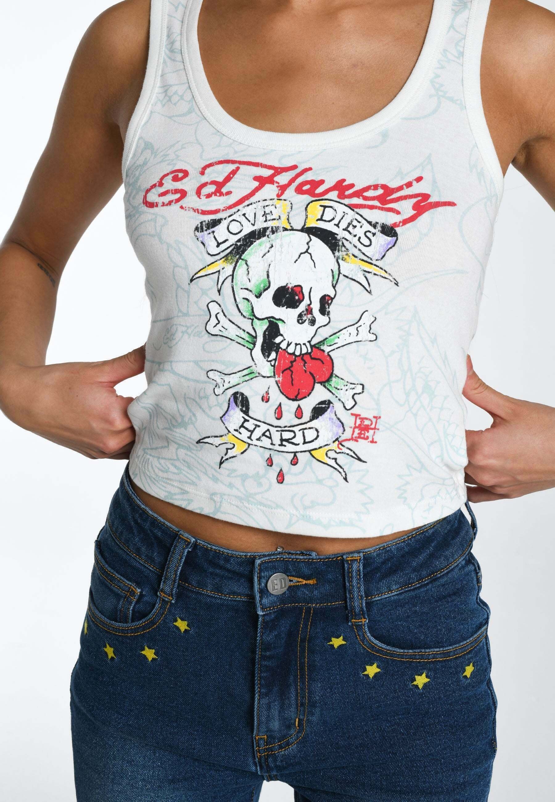 トップス Ed Hardy Ed Hardy ED HARDY MENS TRUE SNAKE ZIP THROUGH HOODIE - Zip