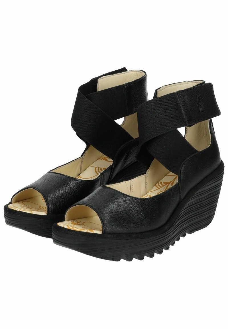 Fly London Imat455fly, Sandali Con Cinturino Alla Caviglia Donna Nero Blackbronze 000 40 Eu