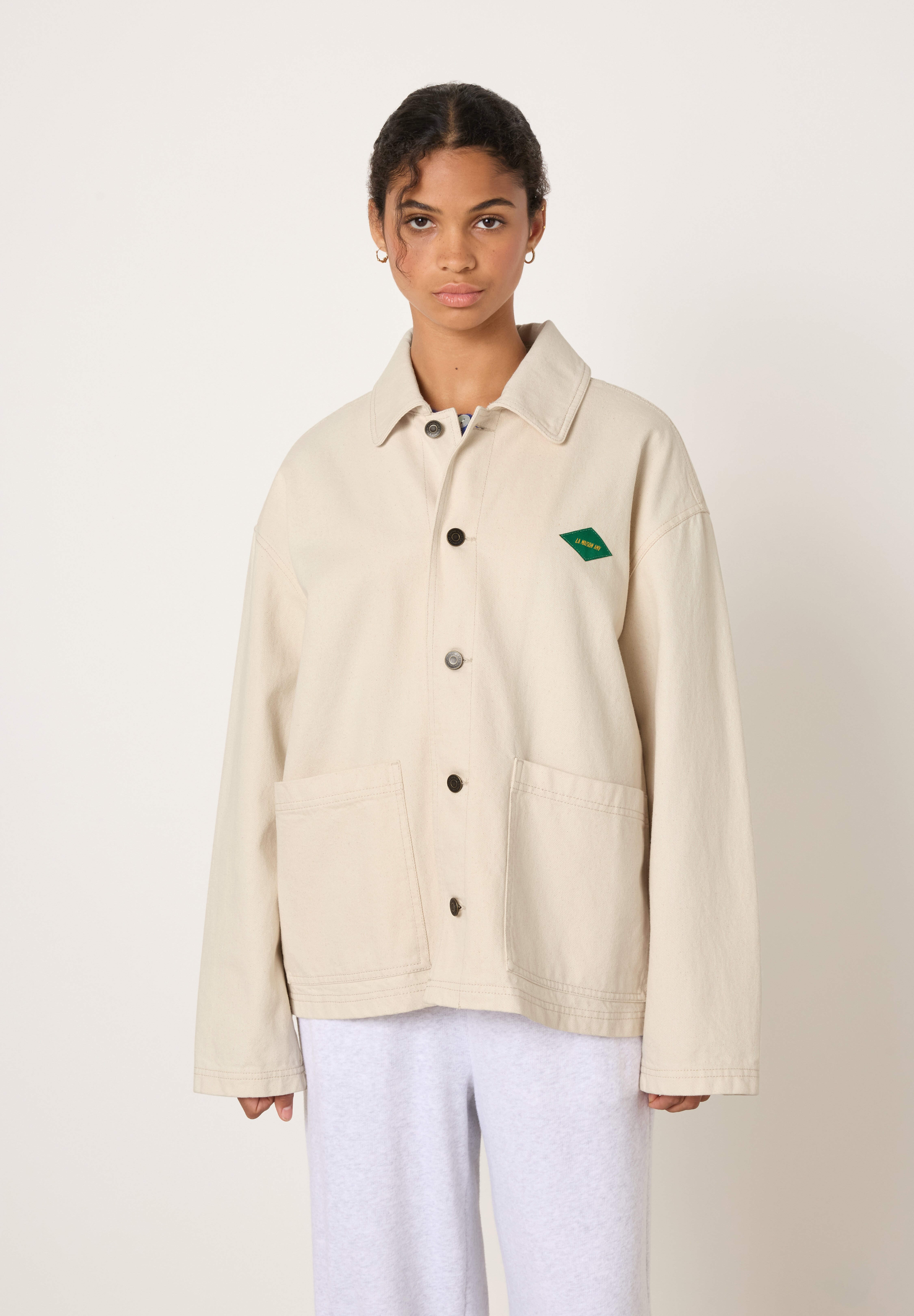 American Vintage MIXTE DATCITY - Denim jacket - ecru/off-white