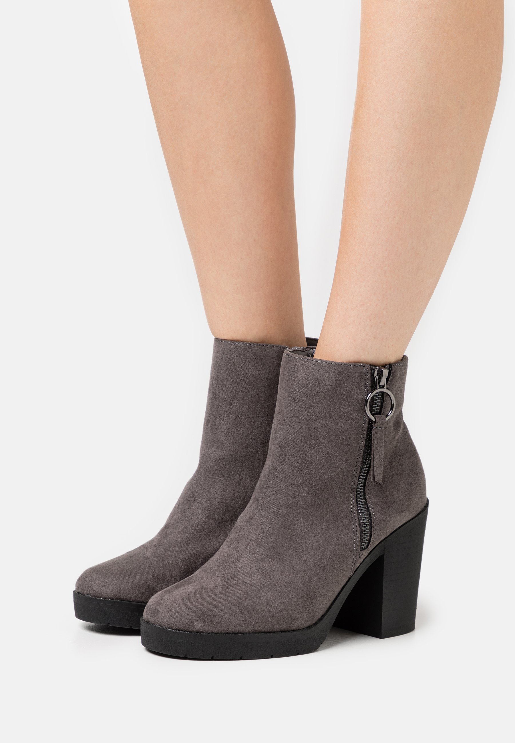 cheap grey ankle boots