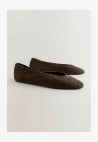 Unselected, chocolate brown suede
