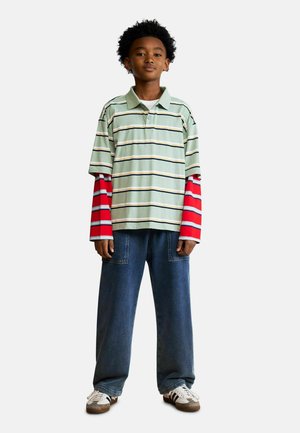 Desigual, STRIPED POLO SHIRT WITH DOUBLE SLEEVES - Polo - blue