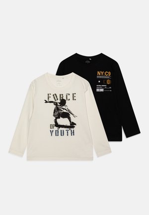 NKMVAGNO LOOSE 2 PACK - Long sleeved top - black/jet stream
