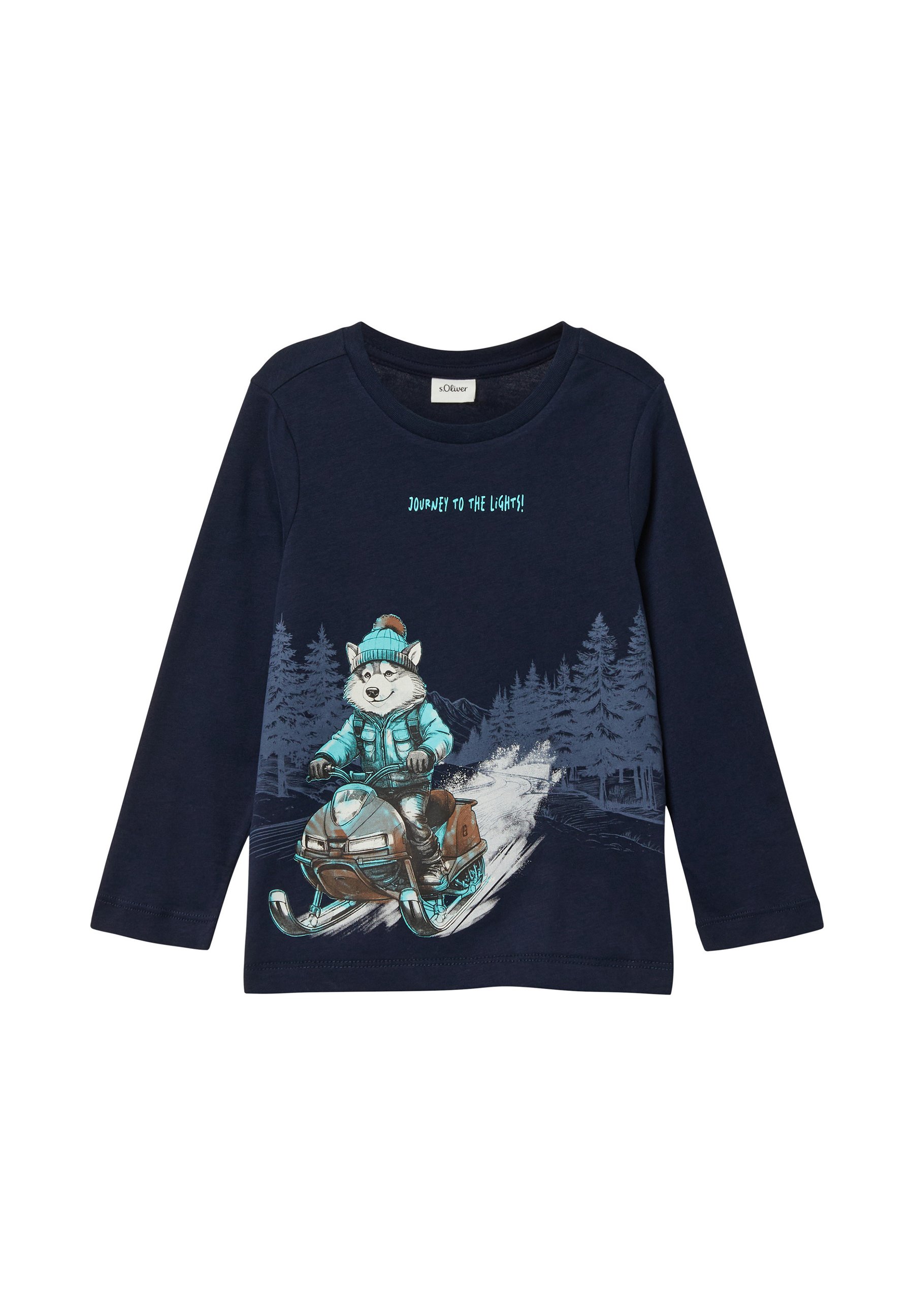 S.Oliver Baby-Jungen Langarm T-Shirt – Aus Weicher Baumwolle, Mit Hundemotiv, Druckknöpfe Am Ausschnitt