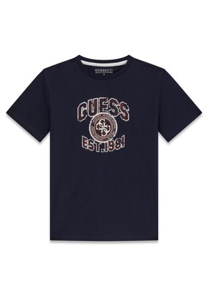 MIT AUFGEDRUCKTEM LOGO - T-shirt con stampa - blau