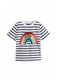 Next RAINBOW STRIPE REGULAR FIT - Trükipildiga T-särk - black white