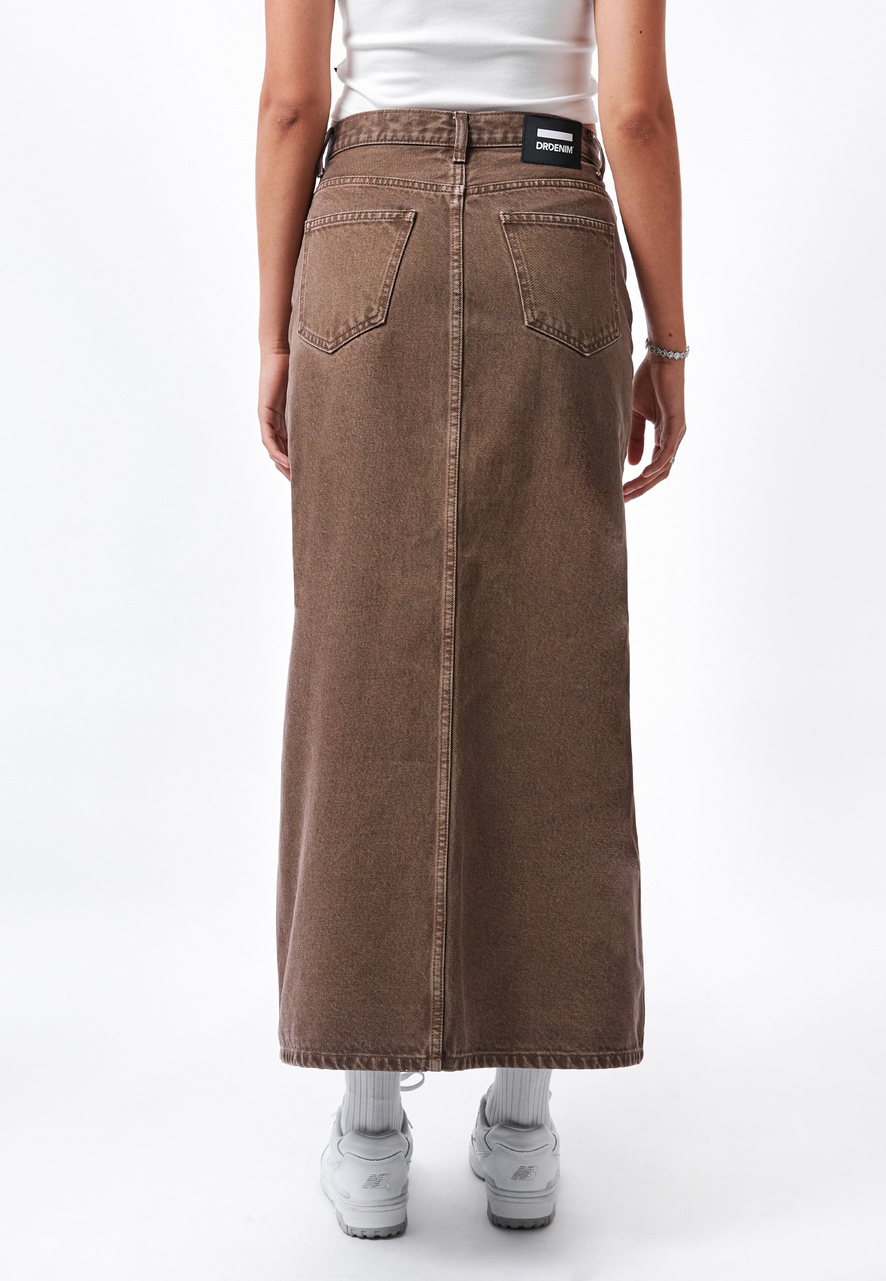 Dr.Denim MYRA - Maxi skirt - washed coffee/brown - Zalando