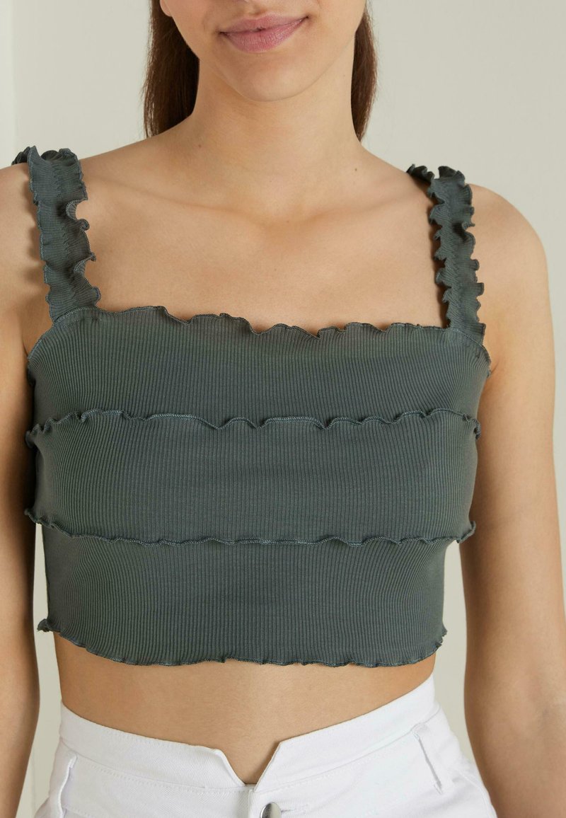 Damen T-Shirts | Tezenis GERIPPTES Top grün 534u oil green/grün - XD57506 Damen T-Shirts | Tezenis GERIPPTES Top grün 534u oil green/grün - XD57506