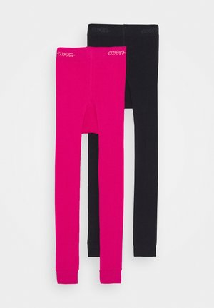 2 PACK - Legging - schwarz/pink