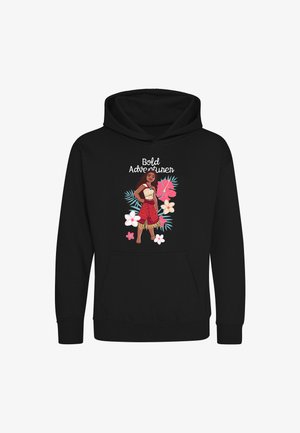 Henry Tiger, MOANA 2 BOLD ADVENTURER FLORAL - Jersey con capucha - jet black