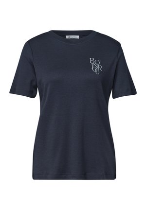 Street One, T-SHIRT MIT RUNDHALS UND CHESTPRINT - T-shirt print - darkest blue