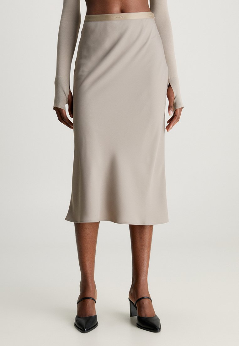 Calvin Klein Maxirok zandkleur Calvin Klein Maxirok zandkleur