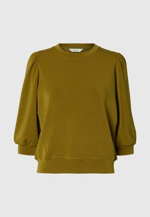 Selected, SLFTENNY 3/4 SWEAT TOP NOOS - Sweatshirt - fir green