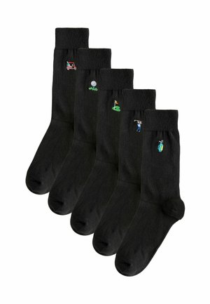 EMBROIDERED FIVE PACK - Socken - black golfing