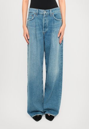 FRANKA PLEAT BAGGY - Wide Leg - blue