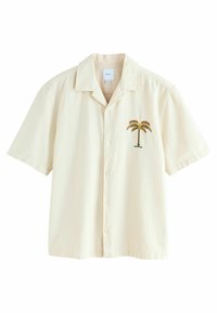 Next REGULAR FIT - PALM EMBROIDERED SHORT SLEEVE - Ing - cream
