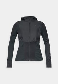 ACTIVE HYBRID FULL ZIP HOODED LONG SLEEVE TOP - Runningjack - black
