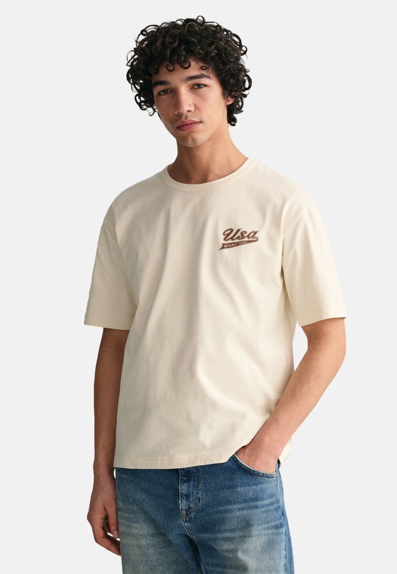 GANT USA TShirt print cream/offwhite Zalando.de