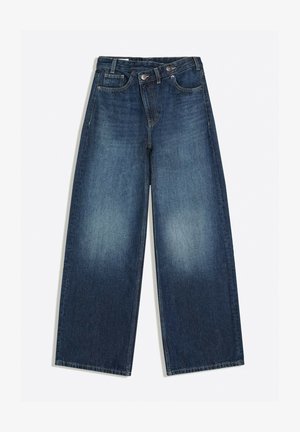 Bershka, WIDE-LEG WITH CROSSOVER WAIST - JEANS - Wide Leg - dark blue