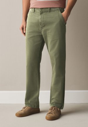Next, REGULAR FIT - AUTHENTIC WASHED CHINO TROUSERS . - Stoffhose - green