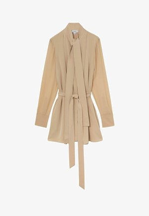 Reiss, IMAN TIE-NECK BELTED MINI DRESS - Skjortekjole - cream