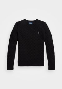 CABLE WOOL-CASHMERE CREWNECK JUMPER - Džemperis - black