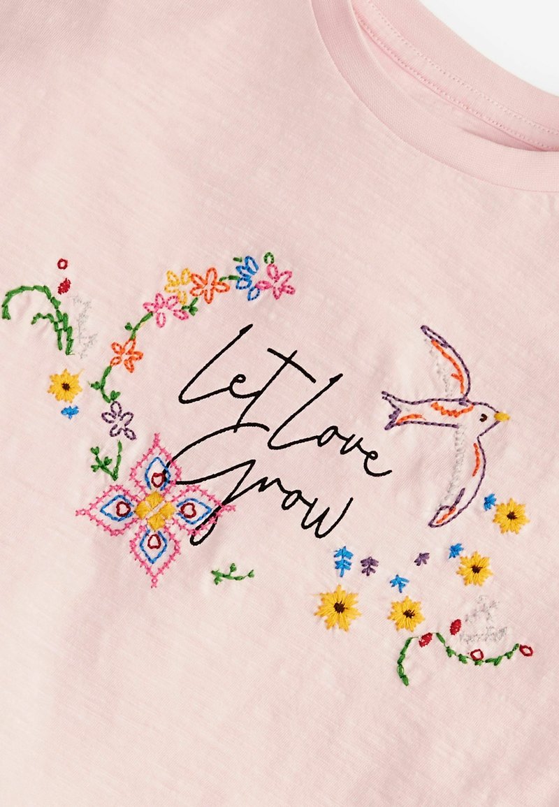 Kinder T-Shirts | Next LET LOVE GROW EMBROIDERY T-Shirt print pink - BR52638 Kinder T-Shirts | Next LET LOVE GROW EMBROIDERY T-Shirt print pink - BR52638
