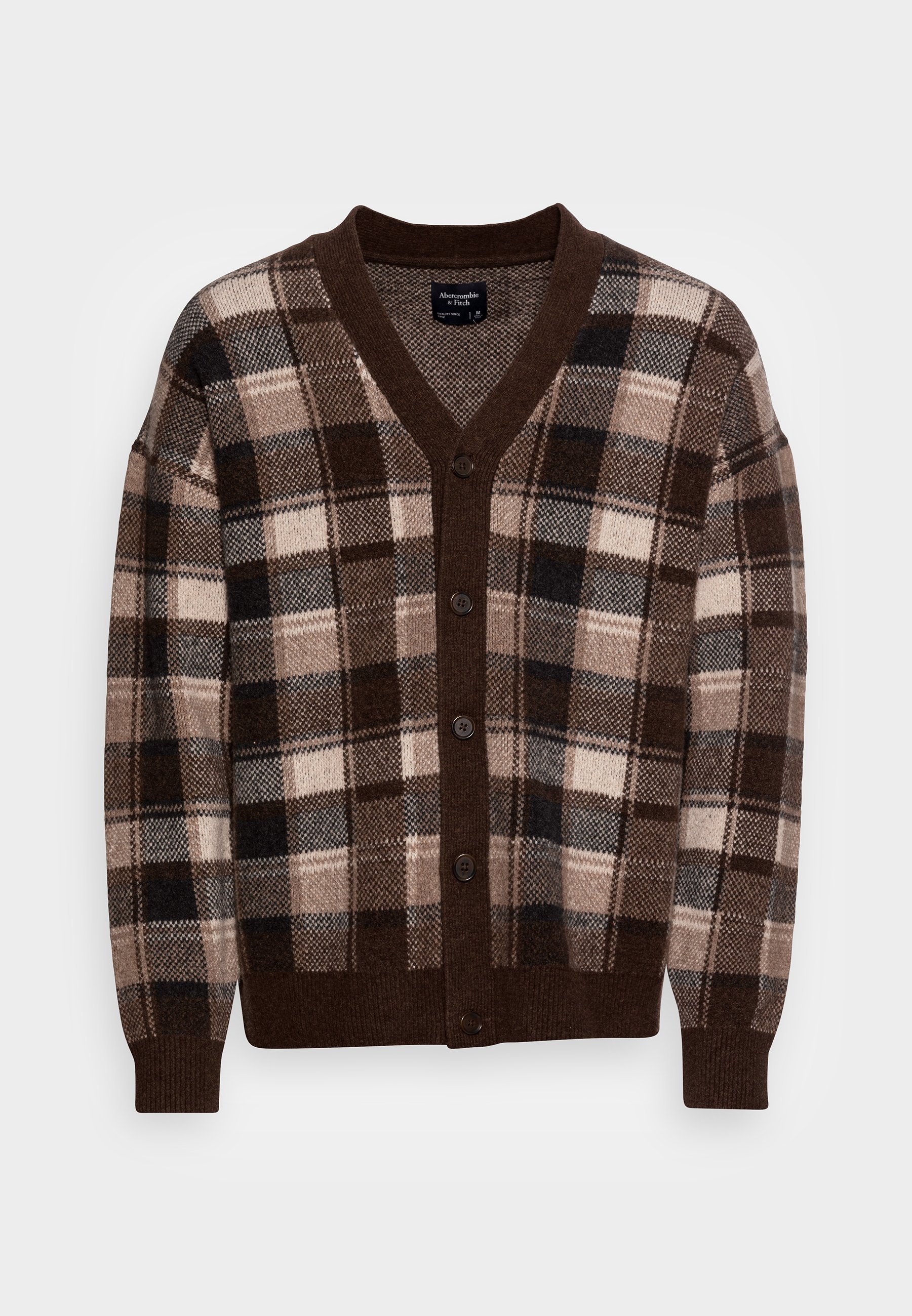 Abercrombie \u0026 Fitch Pattern Plaid Cardigan Multi Coloured, Men's, Size: XXL, Multi-coloured